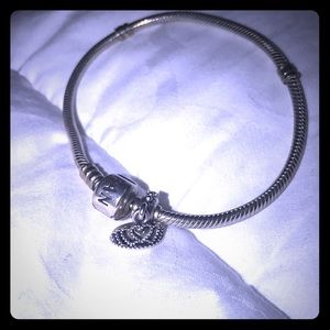 Authentic Pandora Bracelet with Crown Charm